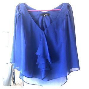Royal Blue Flowing Butterfly Blouse